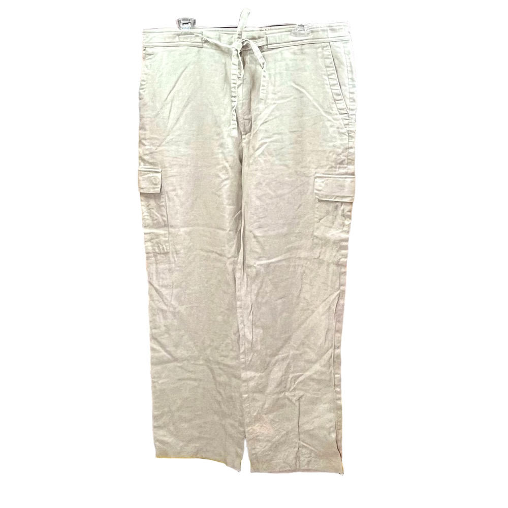 Liz Claiborne linen blend pants tie string cream colored women’s large